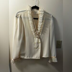Saks fifth Avenue collared silk and satin button up